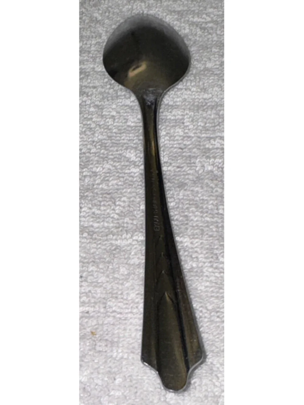 4 Grapefruit Spoons Ekco EKS7 Chevron Pattern Stainless Steel Flatware USA 6